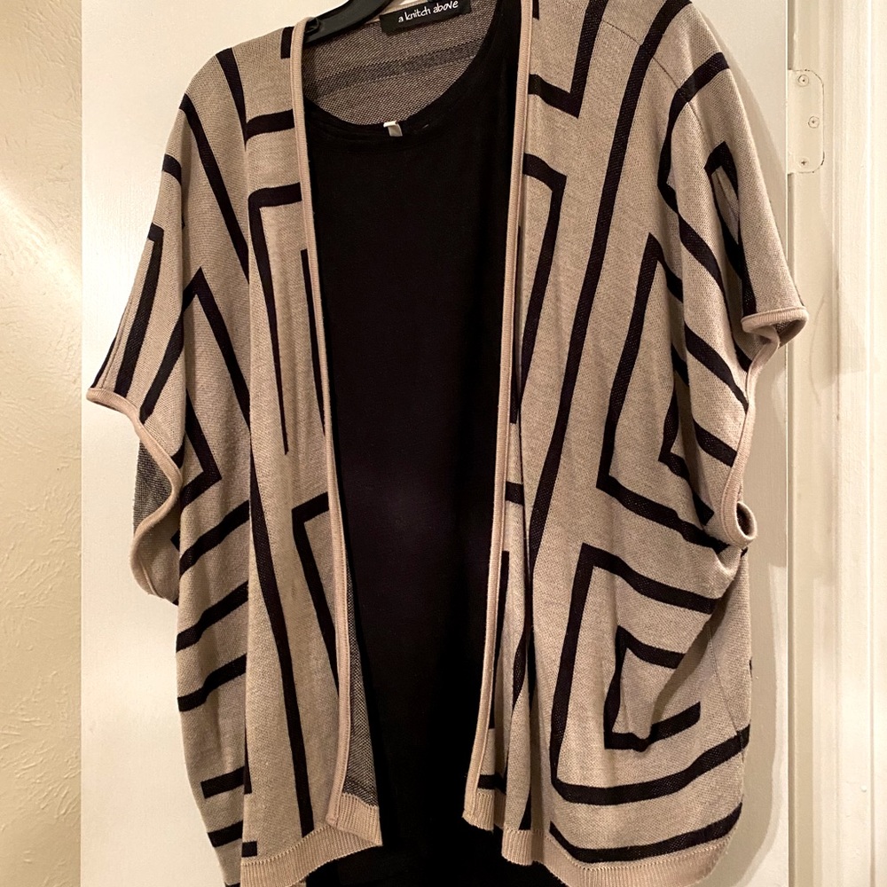 Sweater Short Sleeve Cardigan Set